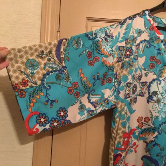 Vintage Natori Vibrant Dynasty Floral Caftan Dress - Picture 4 of 7